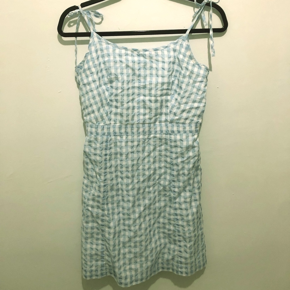 Gingham Tie-Strap Dress